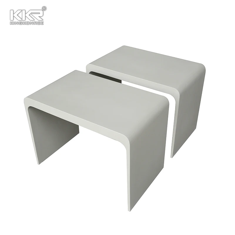 Modern Design Solid Surface Shower Stool Bathroom Decorative Seating Stool