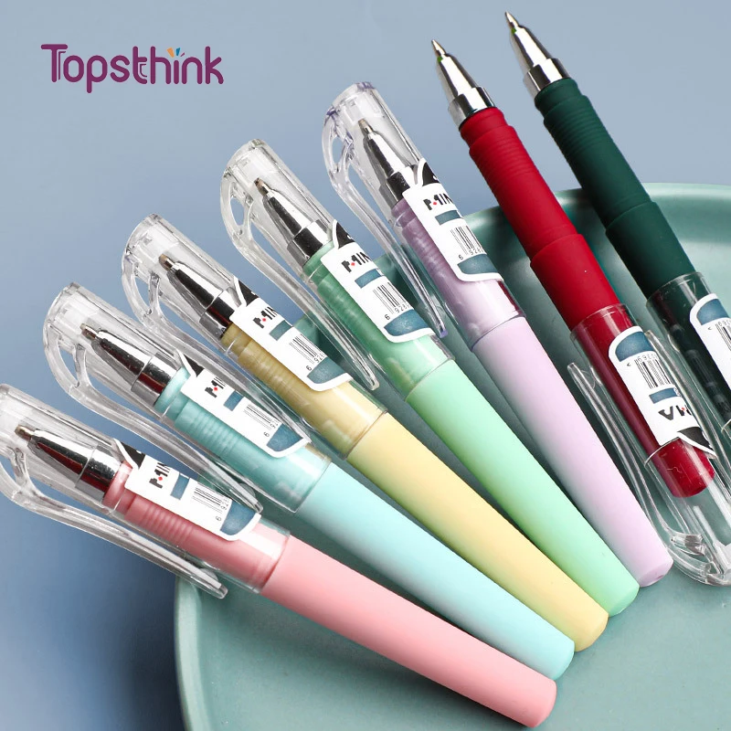 Topsthink Custom Frosted carbon gel pen 0.5mm business signature pen office student examination ballpoint pen