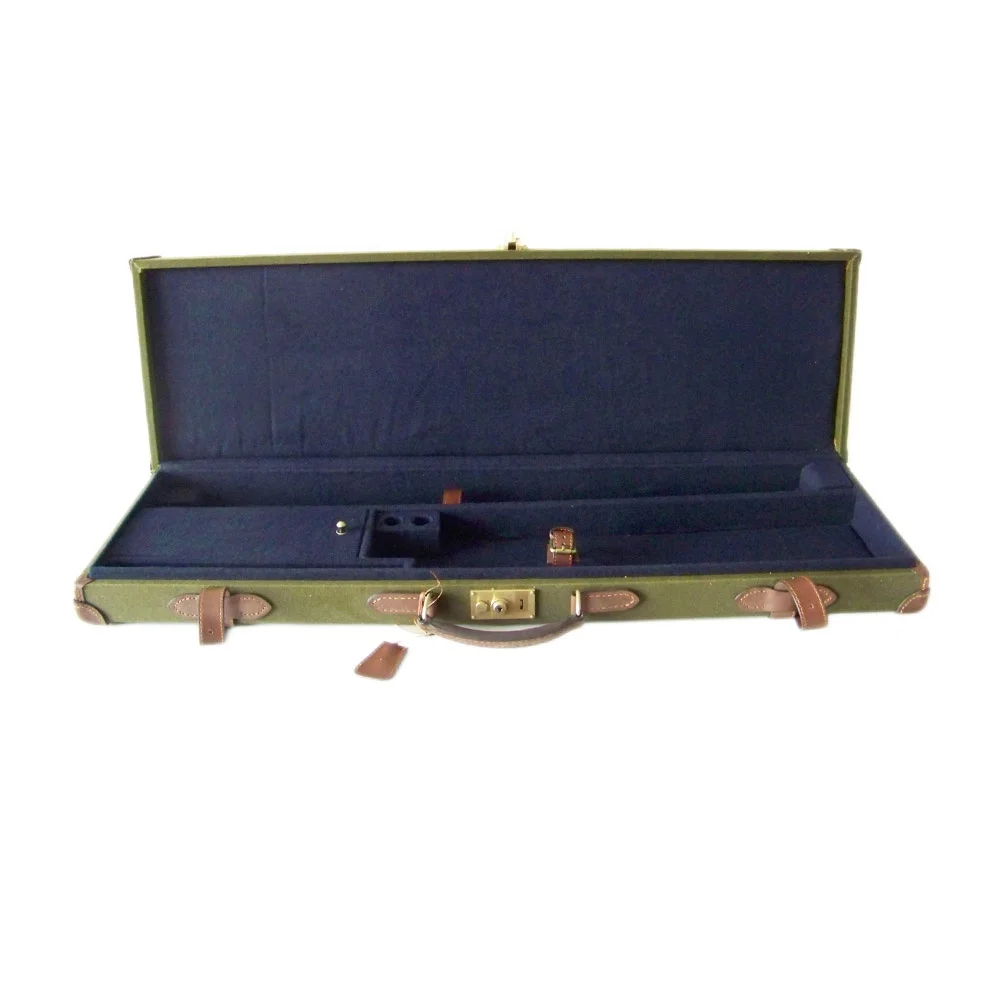 HIBO Custom Canvas And Leather Side by Side Over and Under Hard Gun Case