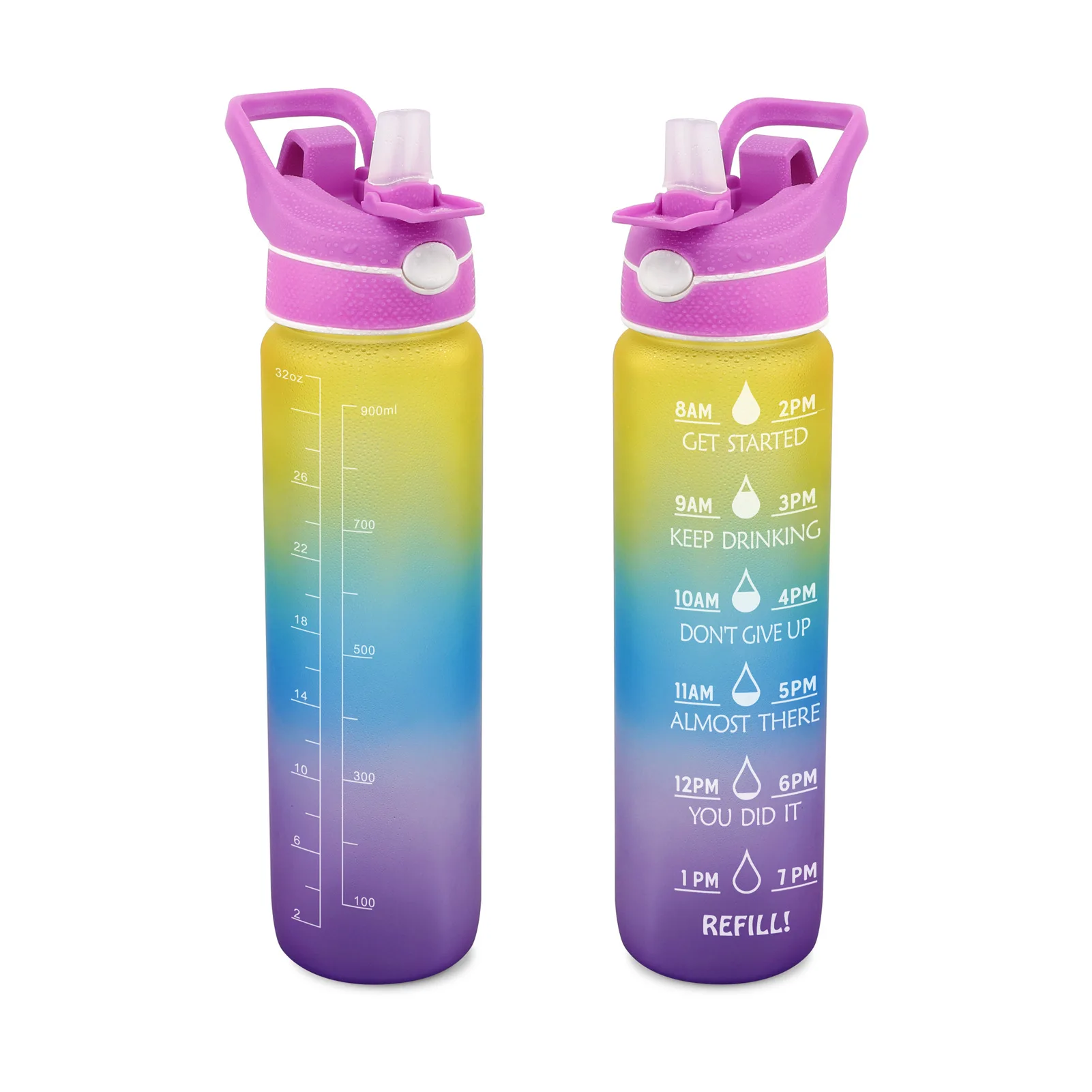 2022 Hot Seller Plastic 1gallon Tritan Water Bottle Gym 32oz Motivational Water Bottle With Motivational Time Marker