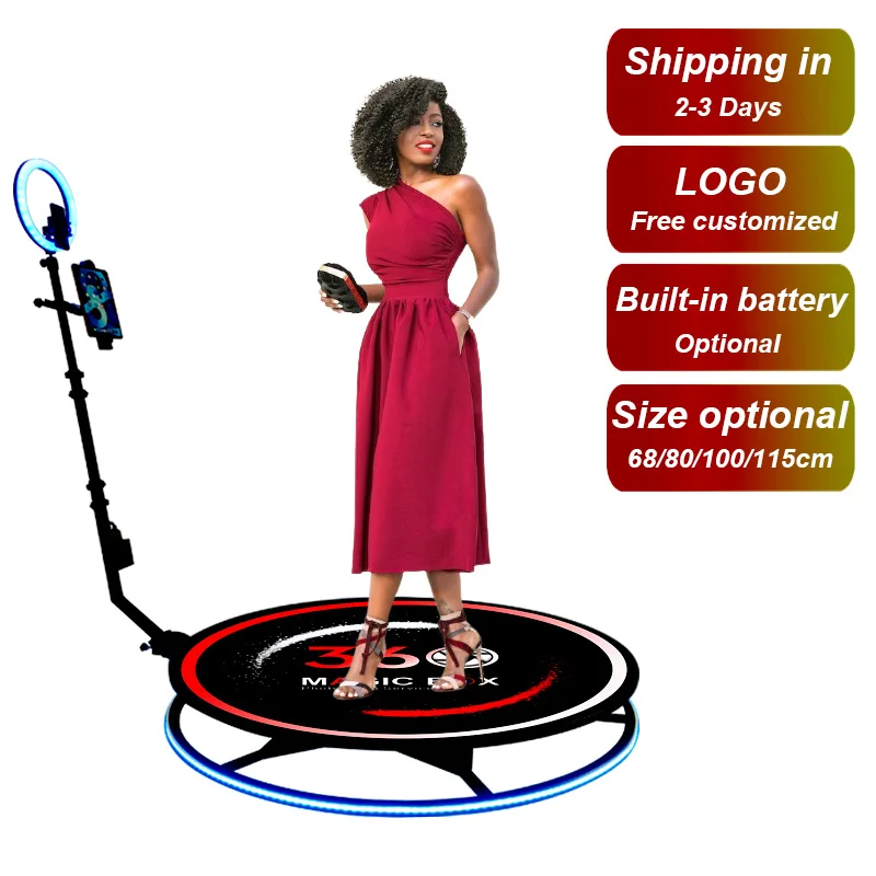 Intelligent Automatic Rotating Video Spin Machine Camera 360 Photo Booth glass Dance Floor Party Disco Night Club