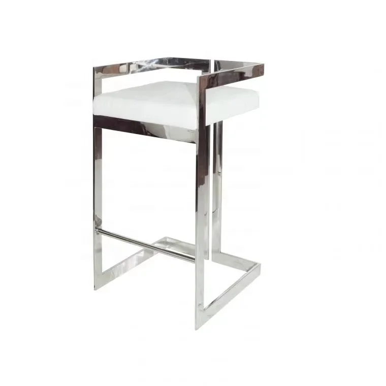 Modern Simple and Luxury Stainless Steel Bar Chair, Bar Home Front Desk Island Platform High Bench