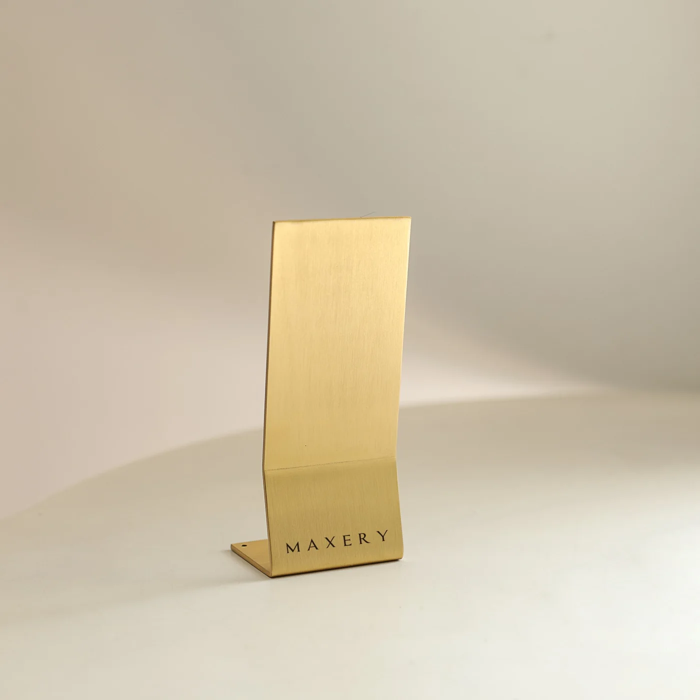 MAXERY Brass window display sign new product launch stand sign shop restaurant table price sign Brass Table Name Plate Custom