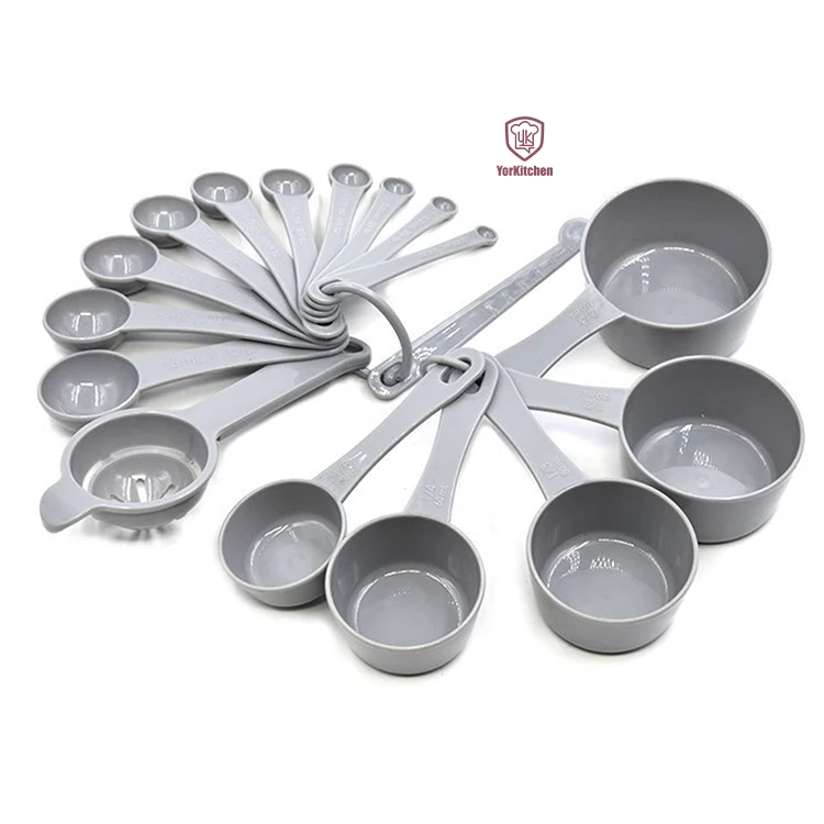 BPA Free and Dishwasher Safe 17 Pieces Plastic Measuring Cups and Measuring Spoons Set