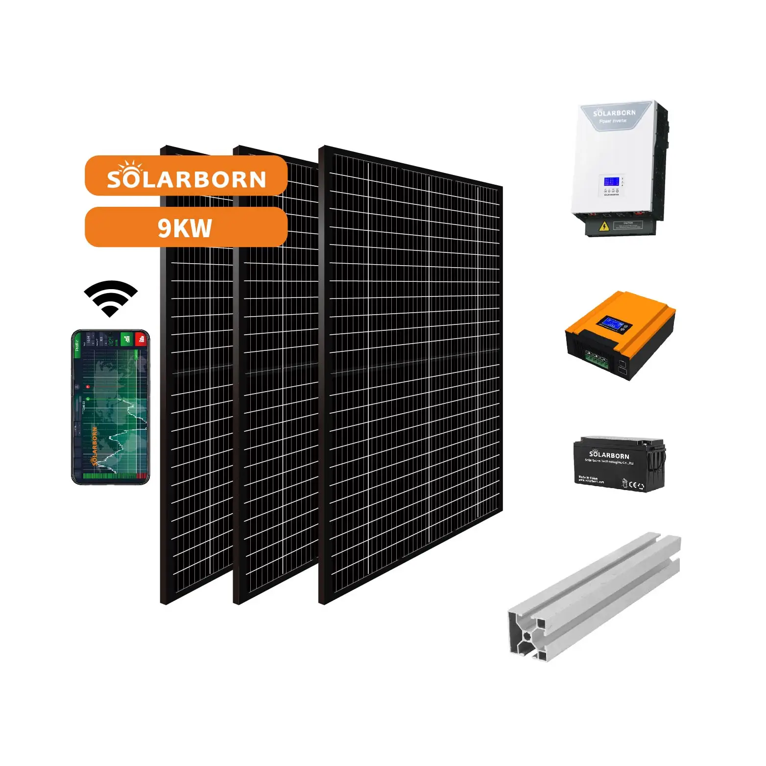 solarborn Solar System Price 100Kw On Grid Solar 100 Kw Solar Panel System Commercial with inverter