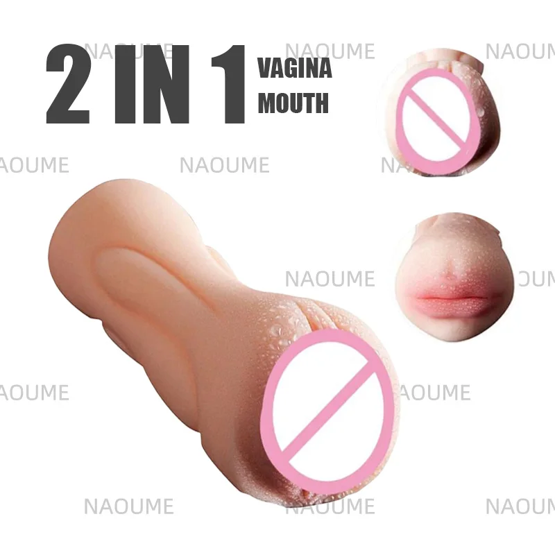 Hot Sale Realistic Vagina Male Masturbator 2 in 1 Sex Toy mouth and vagina Pocket Pussy masturbation Cup Adult Sex Toys For Men