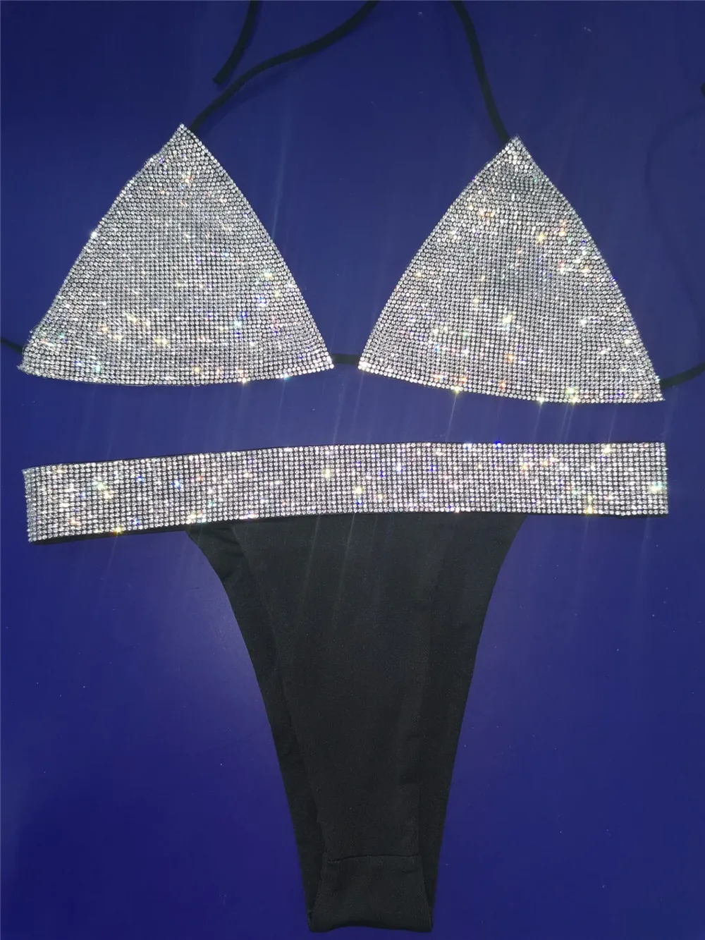 Women Shiny Bikini 2020 New Crystal Diamonds Swimsuit Rhinestone Tie Swimwear with good material