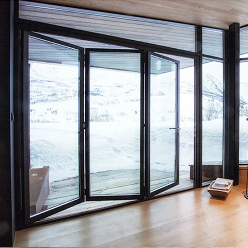 Nordic Style Thermal Insulation Tempered Glass Folding Doors For Balcony