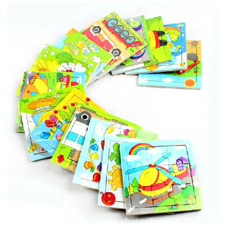 Education and Learning  Wood Cartoon Animal Puzzle Custom Children  Jigsaw Puzzle Game Puzzles Toy For Children