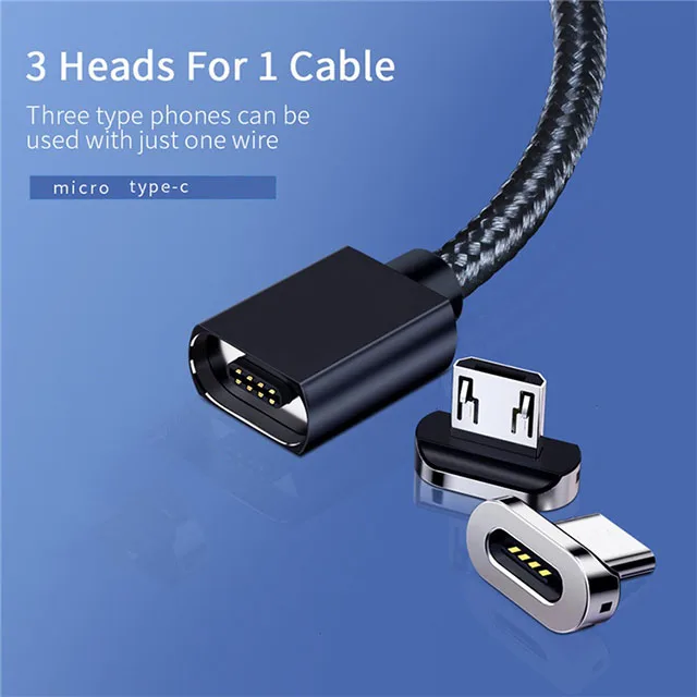 PD 60W 3A Fast Charging cable detachable connectors 3 in 1 one hand operation cable charge quick charge factory