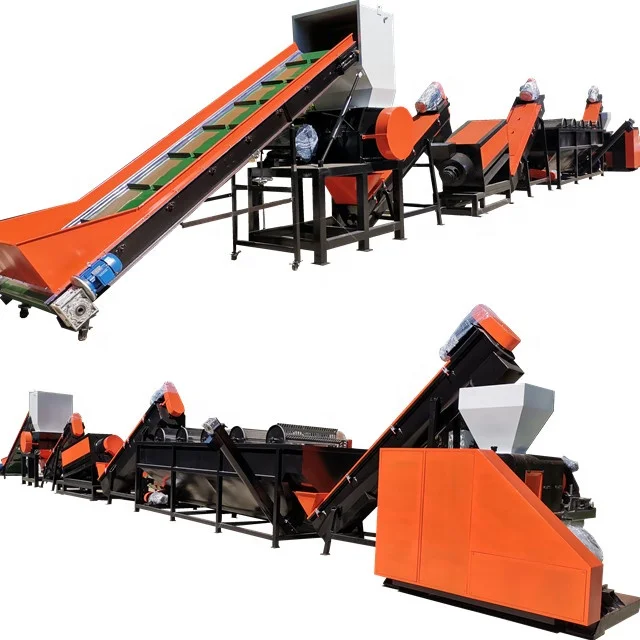 PP PE PET film Bottle Waste Plastic Washing Crushing Recycling Machine pelletizing line