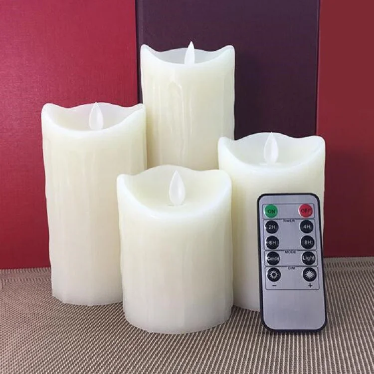 tearstain real wax dancing light flameless imitated remote controlled LED electronic candle