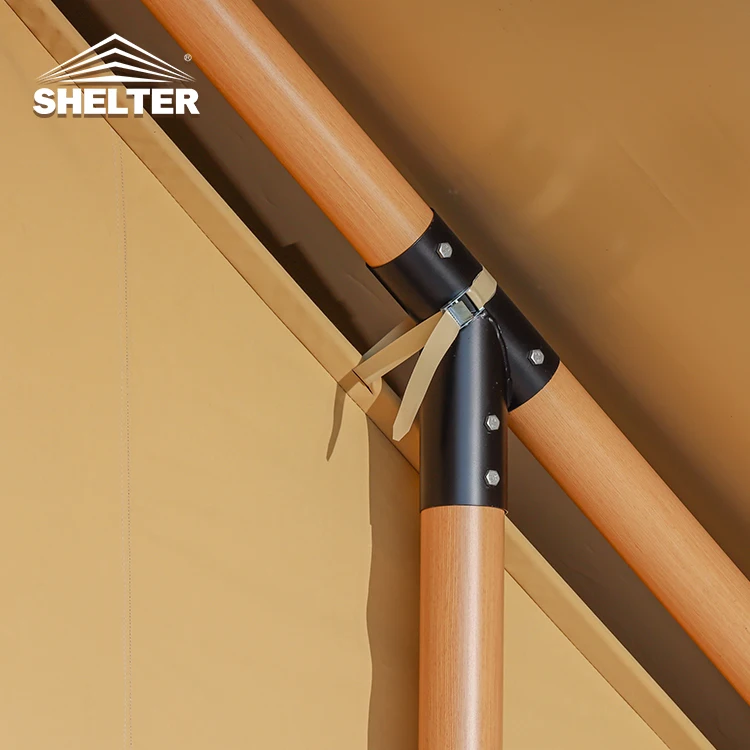 Romantic Waterproof Wooden Pole Family Tent Canvas Wall Luxury Glamping Canvas Safari Tent For Outdoor Hotel Resort