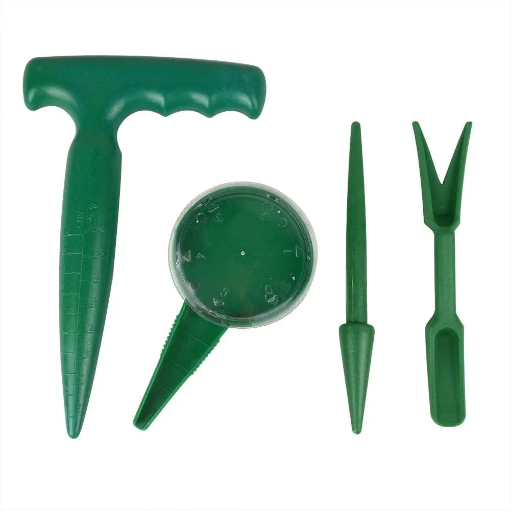 Plastic Outdoor Garden Hand Tool Sow Dibber with Handle Garden Hole Punch Planting Weeding Transplanting Seedling Tool