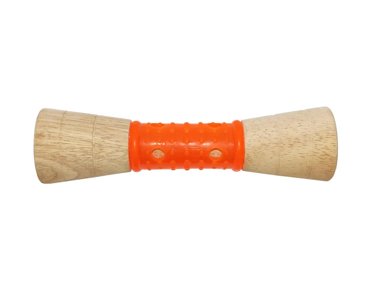 2019 Wholesale Custom Pet Chew Toy Wooden TPR Dog Toy
