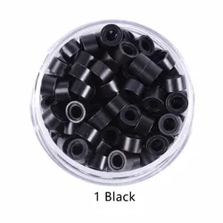 1000 Pcs 5.0mm*3.0mm*3.0mm Microring Con Vite, Silicone Micro Rings/Beads for Hair Extensions Tool