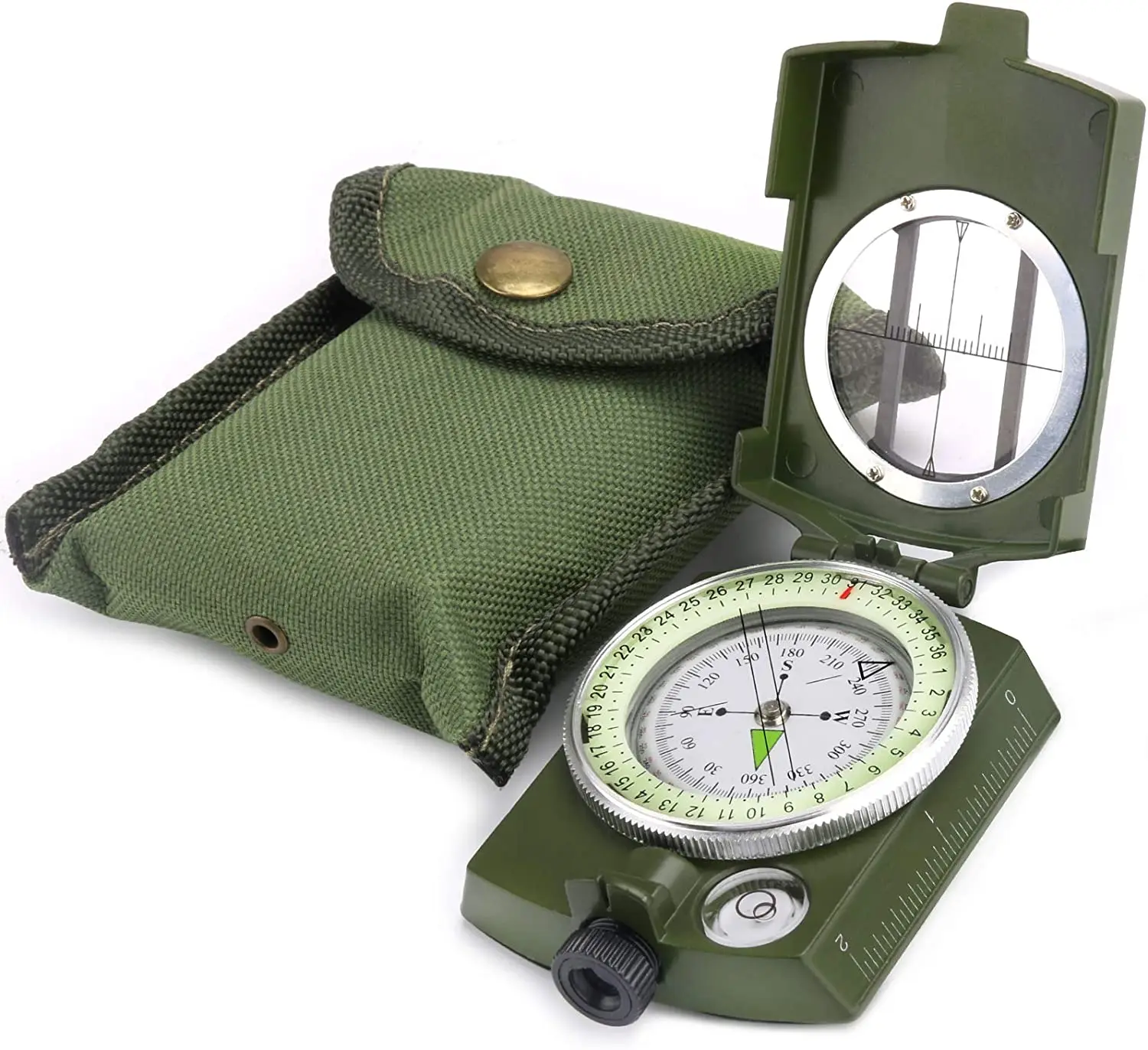 High Quality Pocket Portable Multifunctional Luminous Magnetic Gift Map Ruler Compass for Survival Camping Hiking Boat