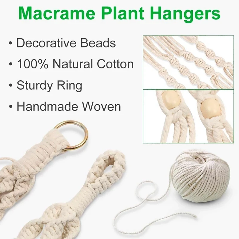 Macrame Plant Hanger Baskets Flower Pots Holder Balcony Plant Hanging Decoration Cotton Rope Hanger