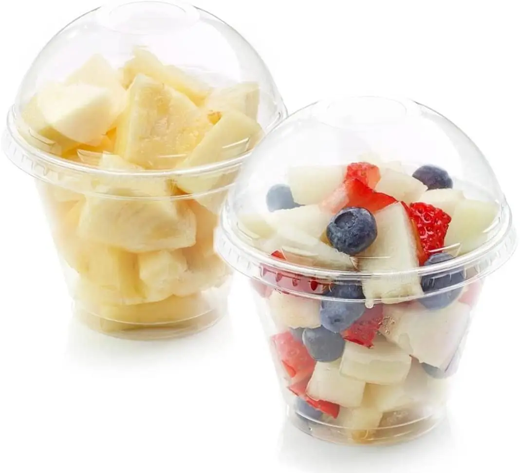 Clear Plastic Cups Iced Coffee dessert cake plastic cups with logo custom logo printedPet 9oz takeout To Go Cups