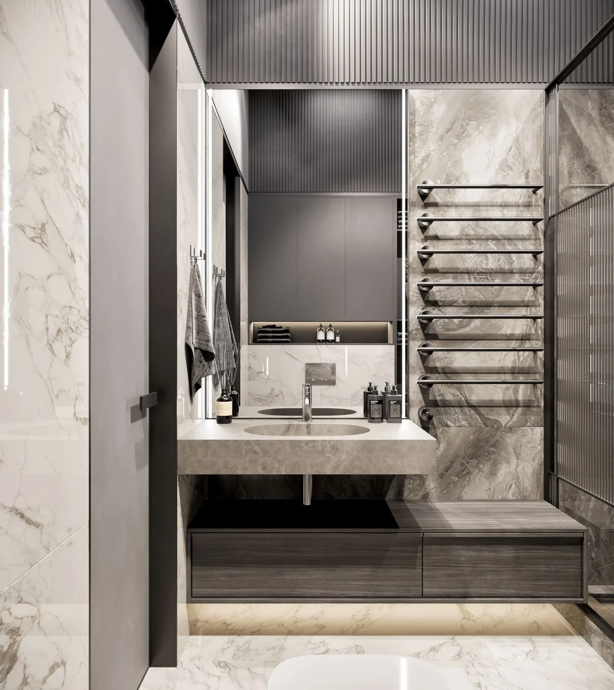 Luxury Home Project Wall Living Room 3d Interior Design Services