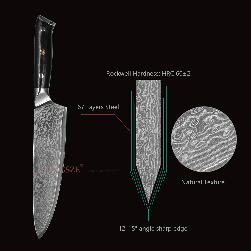 Высококачественный поварской нож из дамасской стали, профессиональный нож из японской стали VG10