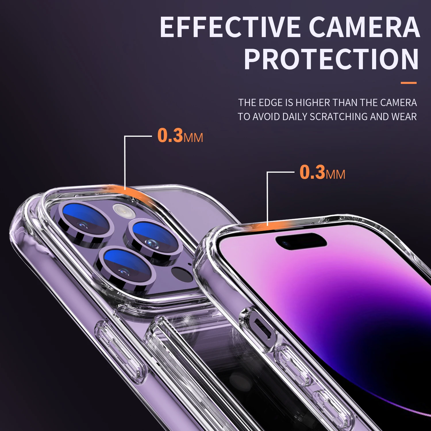 Mobile Phone Accessories Case Shockproof 1.5mm Transparent Cover Card Slot Purse Clear Phone Case For iPhone 14 Pro Max