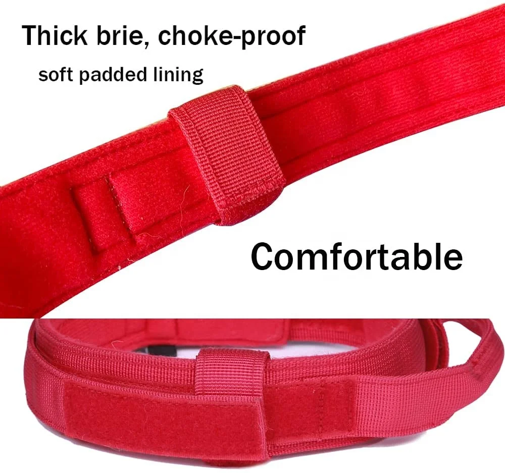 Wholesale OEM ODM Adjustable Nylon Tactical Thick Collar with Handle and Heavy Metal Buckle Tactical Dog Collar Harness