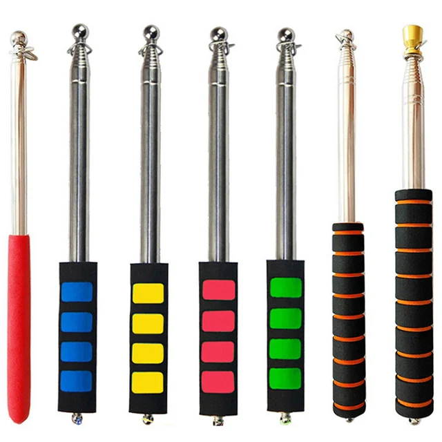 telescopic Hand flag poles for tourist guide Retractable Flagpole with Rubber Handle