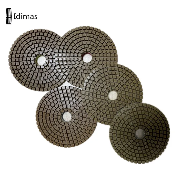 2.5mm 4 Inch Copper Abrasive Diamond Marble Polisher Quartz Polishing Pads For Stone Granite Gemstone Grinding