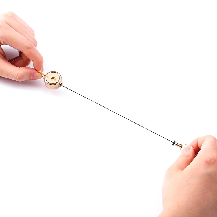 
Zinc alloy small easy to pull buckle badge reel springs mini badge reel 