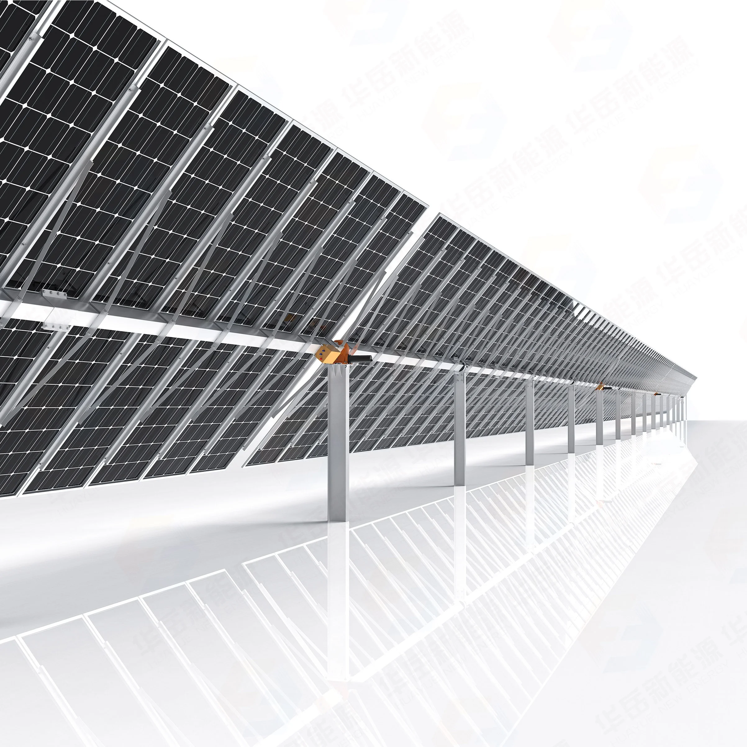 80kw HYP-2-180PV-78-IR-M-4SD 1 Axis Flat Single Bracket Tracker For Solar Panels GPS Tracking Solar Tracker Manufacturers