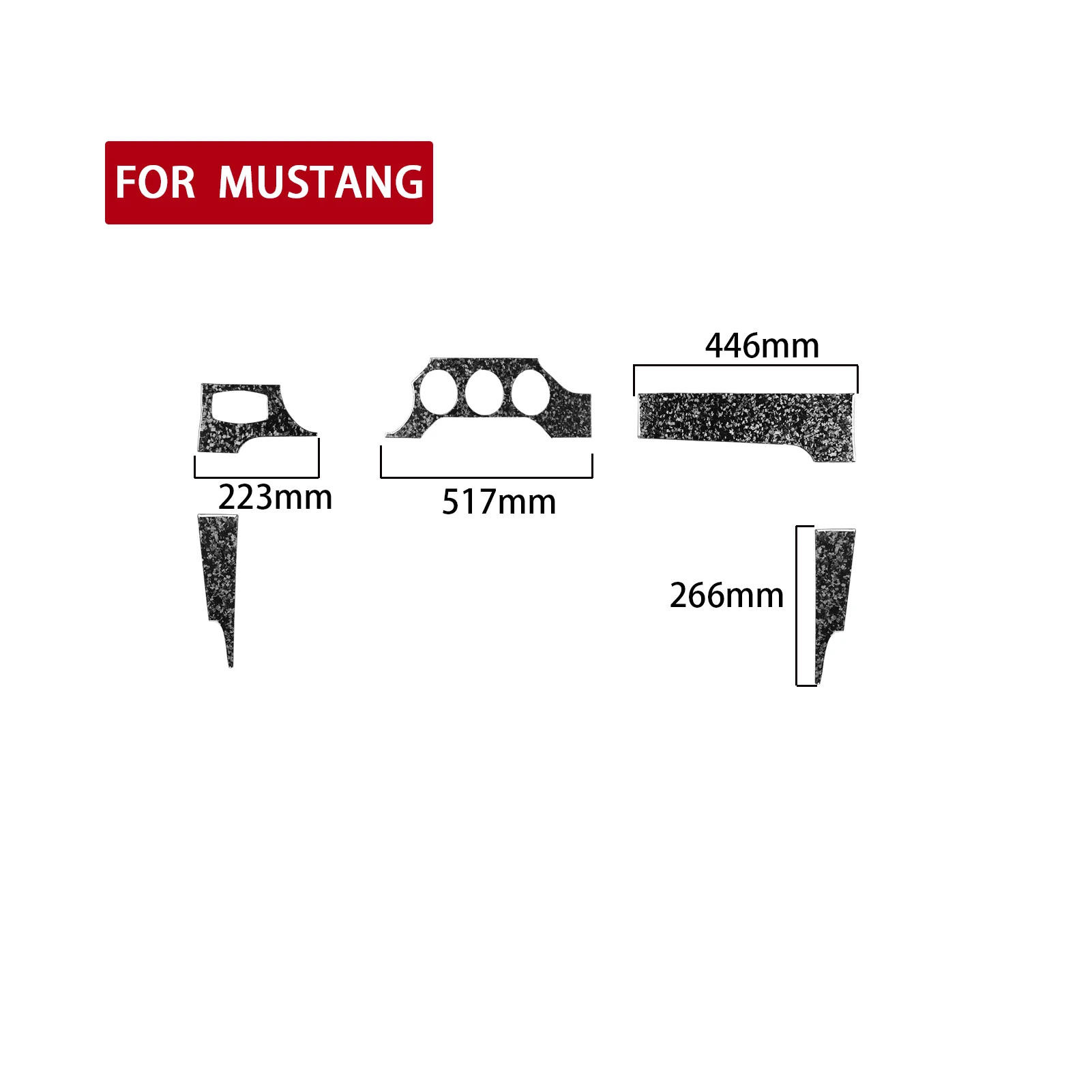 LHD Customized forged grain carbon fiber Instrument panel decoration kit for Ford Mustang 2015-2020 Auto interior refit