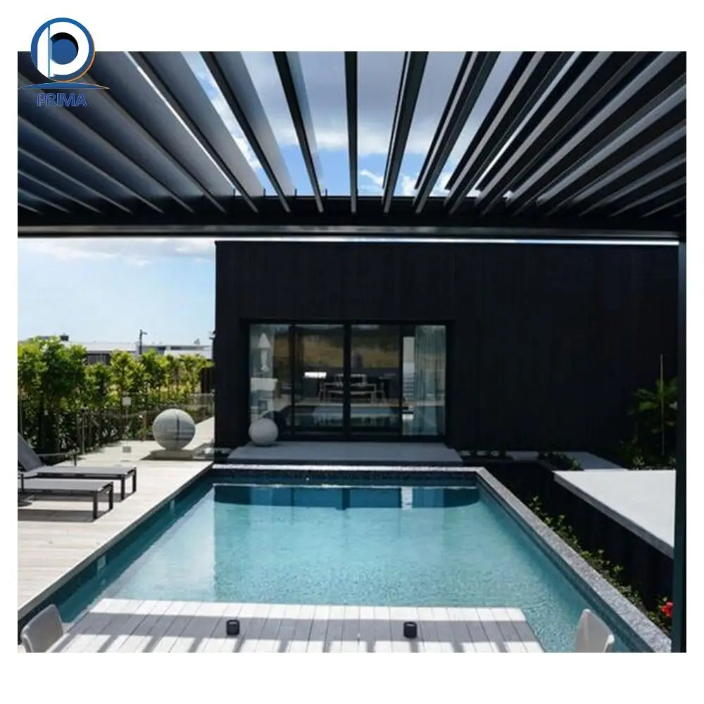 Orient Customized Comfortable Design Pavilion Bioclimatic Gazebos Waterproof Outdoor Waterproof Pergola Roof Ideas