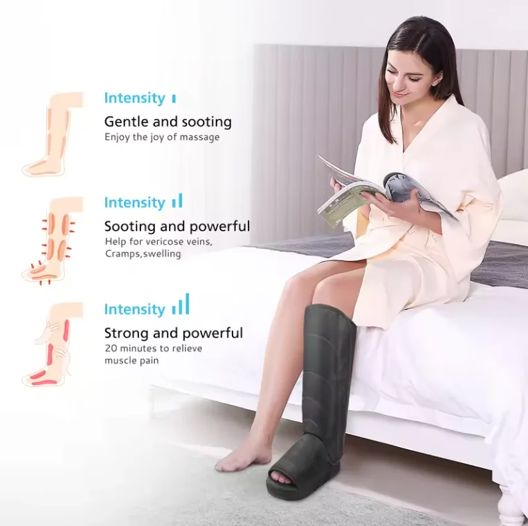 Foot and Leg Massager Shoes Rechargeable Foot and Calf Massage Boots, Portable Compression Boot for Circulation