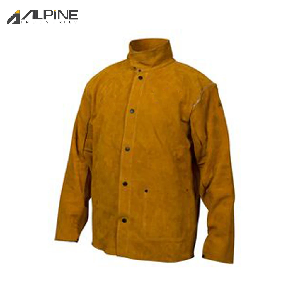 Good Quality Men Wear Welding Jacket Safety Clothing Anti-Slip Heavy Duty Leather Welding Safety Jacket