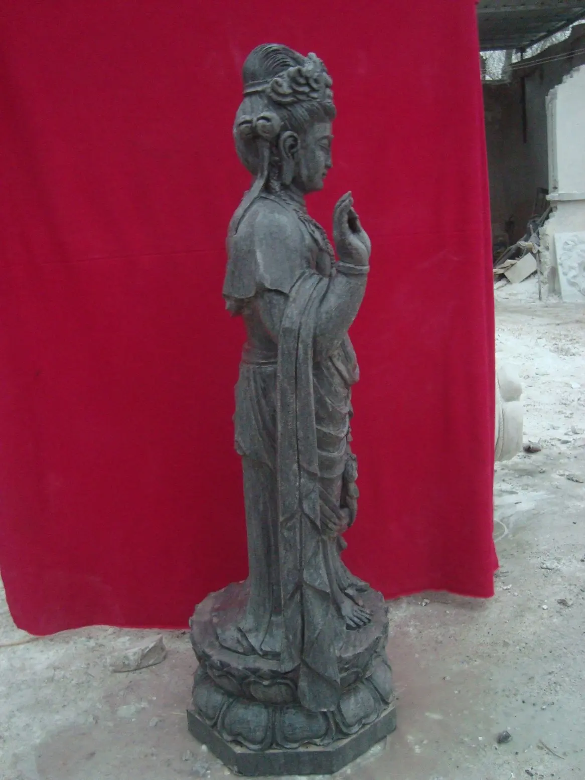 Customized Size Jade Stone Large Antique Guanyin Chinese Buddhism theme indoor decorative Natural Marble Guanyin buddha Statue