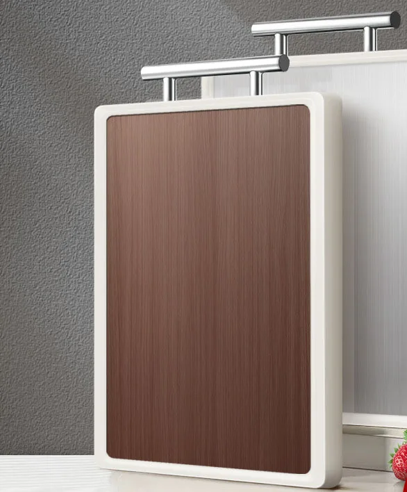 Household double-sided cutting board with stainless steel handle and PP cutting board stainless steel cutting board