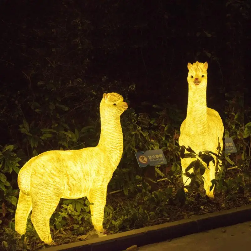 Resin IP65 Waterproof Led Outdoor Artificial Animal Park Zoom Lawn Garden Holiday Decoration Motif Light Lamp Lighting