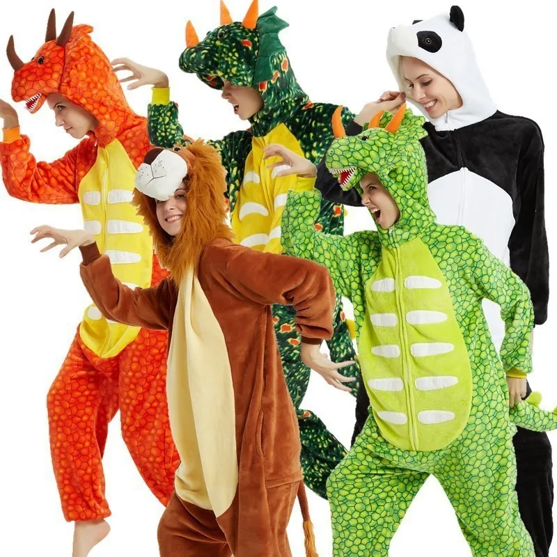Winter Velvet Wholesale Adult Animal Pajamas Custom Plush Flannel Unicorn Pijama Onesie pikachu Sleepwear Jumpsuit With Hoodie