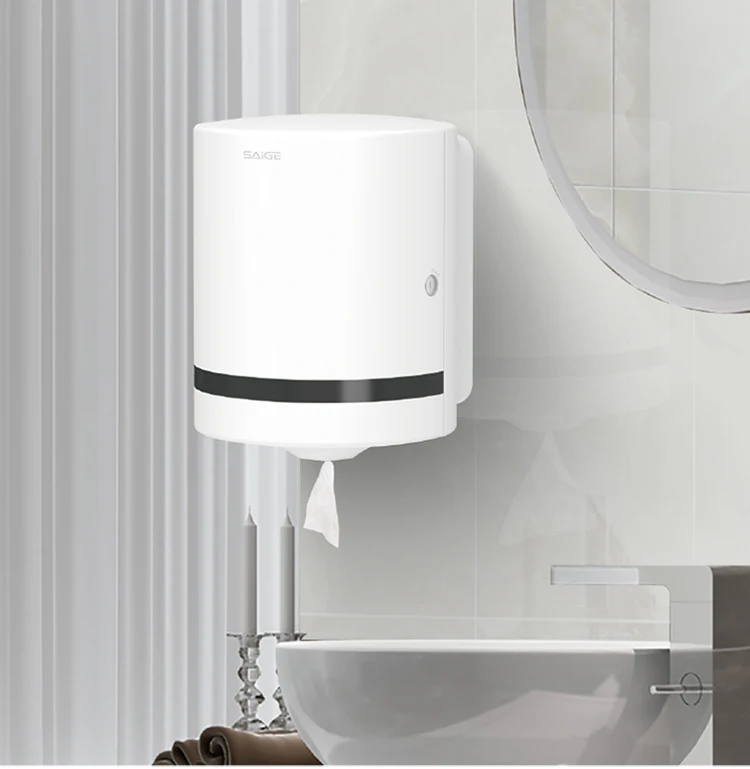 Wall Mounted Tissue Roll Toilet dispenser Punch Free Center Pull Paper Roll Dispenser Holder For Hotel