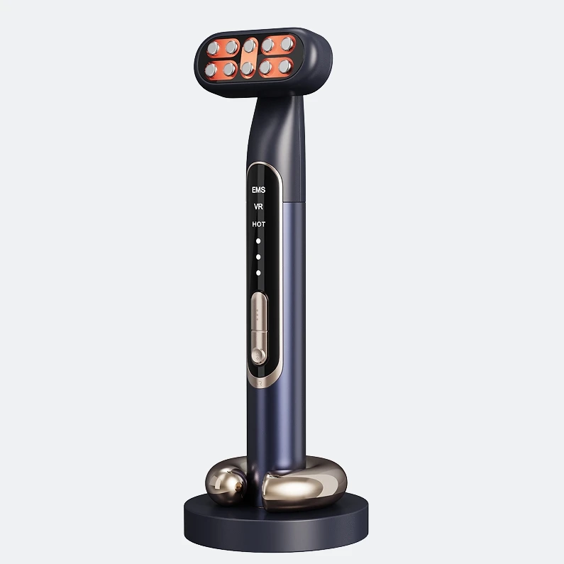 Led Facial Light Eye Beauty Wand Light Eye Massager for Skincare Red Therapy 9 Colors USB Charge ABS & Stainless Steel Hand Held