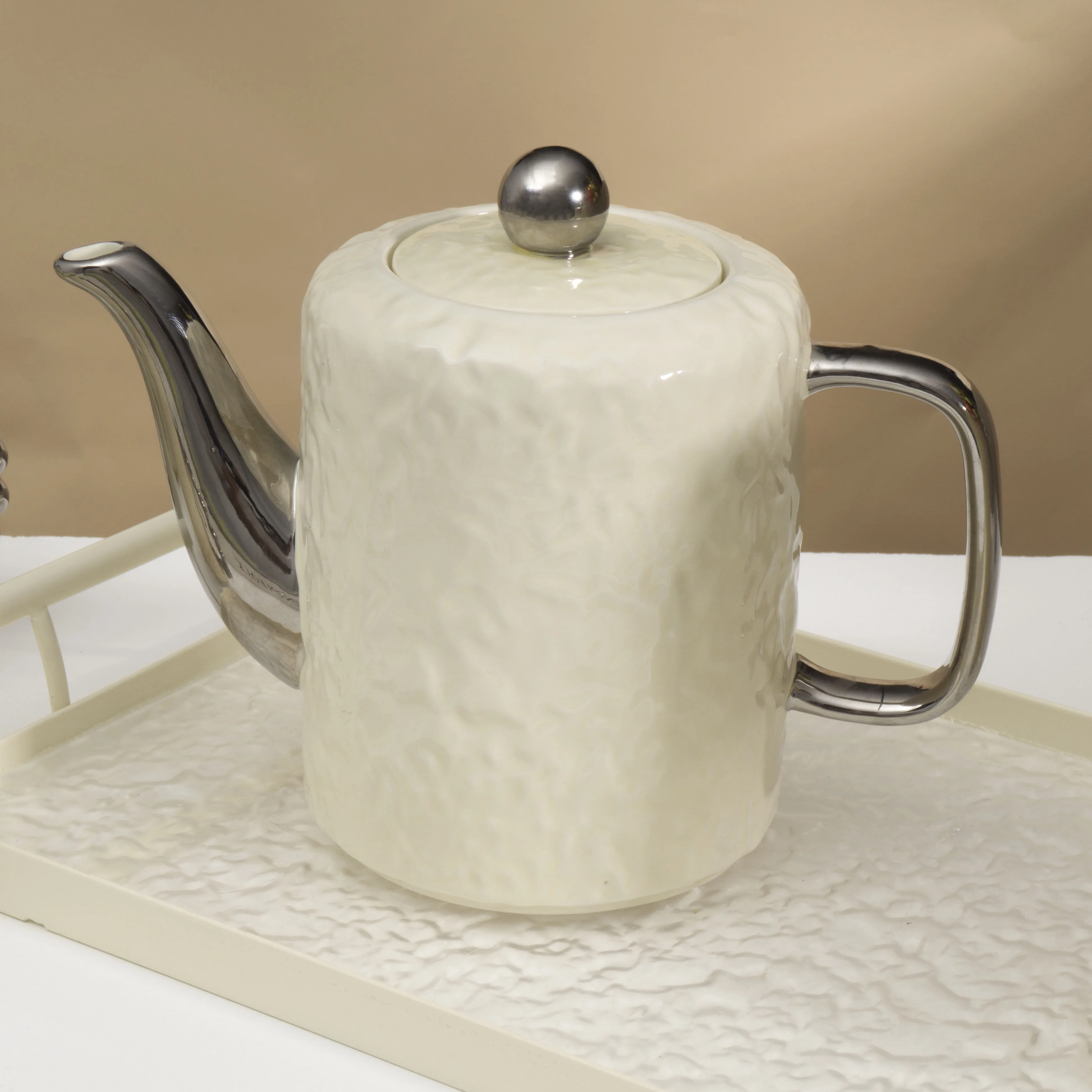 Nordic home living room corrugated ceramic tea set water set light luxury simple creative cold kettle water cup teapot tea cup