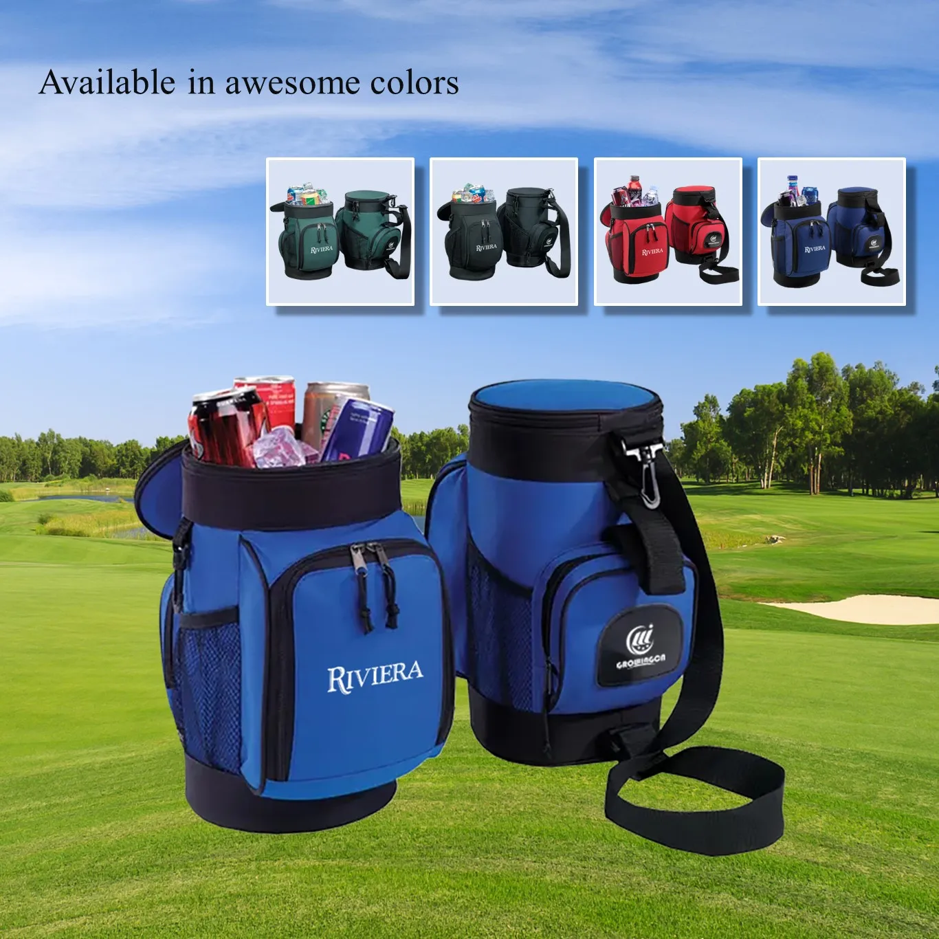 Wessleco Custom Logo Large capacity Bottle Beer Insulated Wine waterproof Bags Golf Cooler Bag