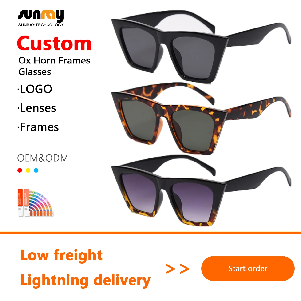 High Quality Hot Selling Travel Outdoor Custom  Instagram  Street Photos Vintage Concave Style Cat-eye Frames Eyewear Sunglasses