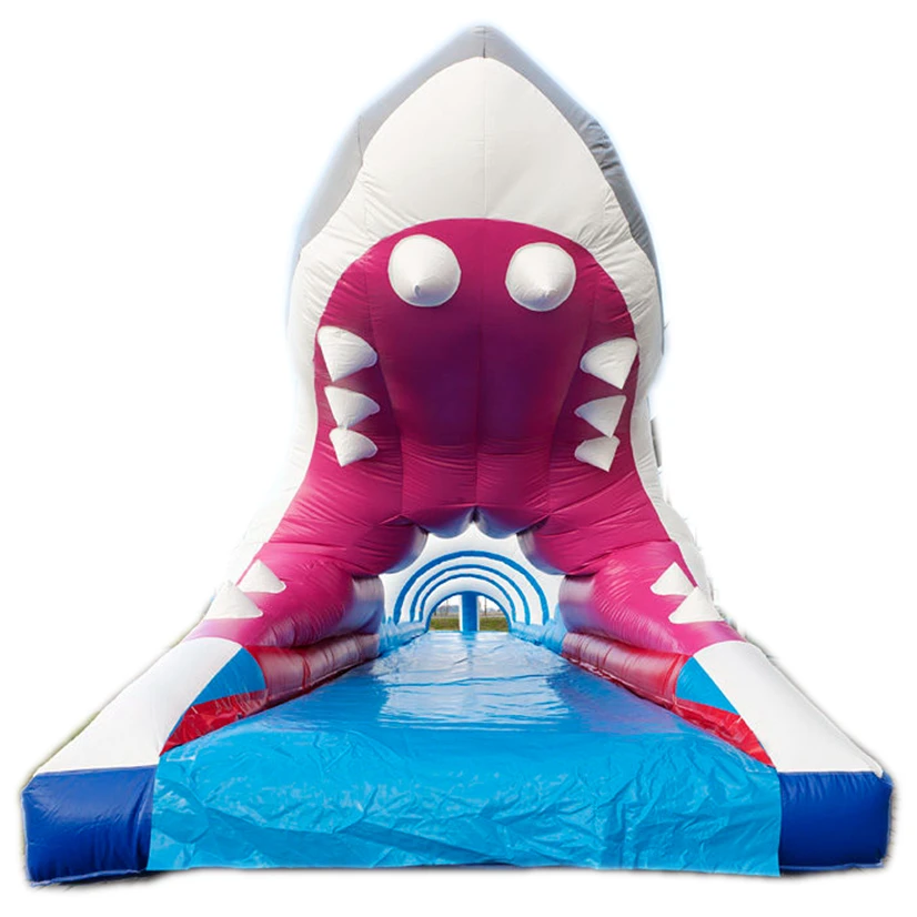 Inflatable belly shark Water Slide and Slip for Summer 18 meters