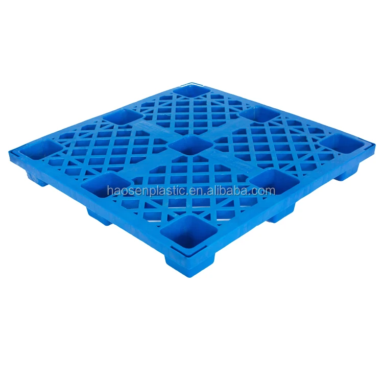 Heavy duty double side face 4 way entry industrial reversible warehouse use stackable large plastic pallet