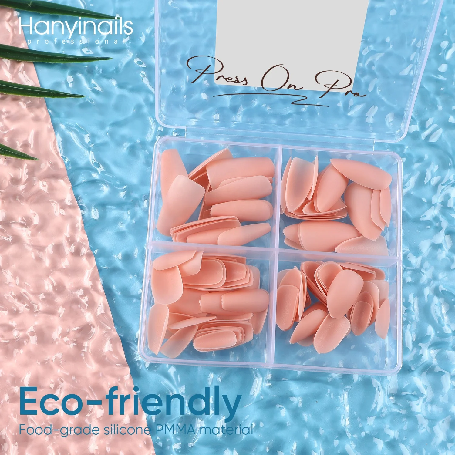 Hanyinails OEM Supplies Nail Beauty High Quality kit nails gel x tips coffin designed press on nails with packaging box