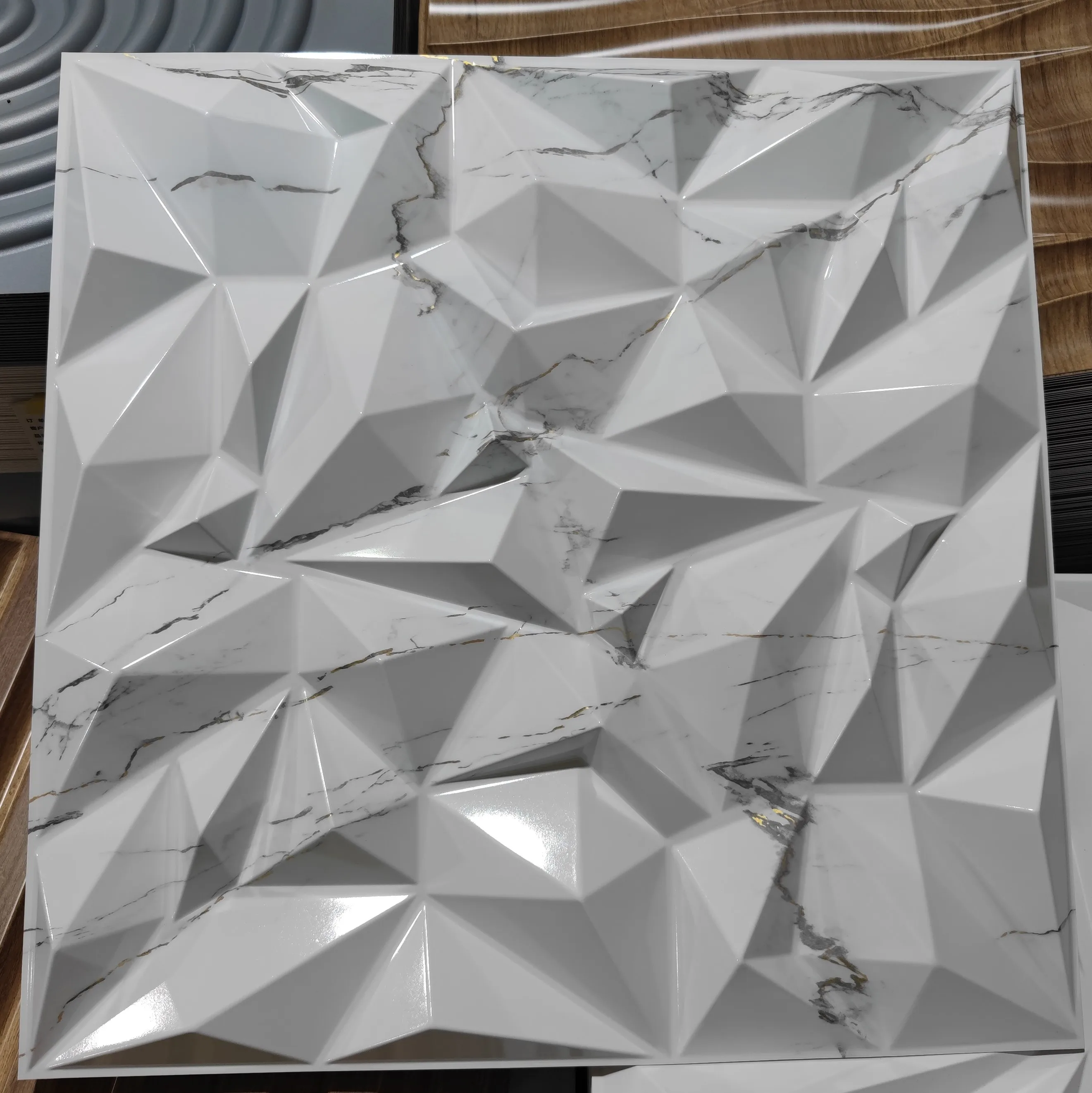 White high glossy 3d pvc marble sheet wall panel pvc marble wall panels 3d designs