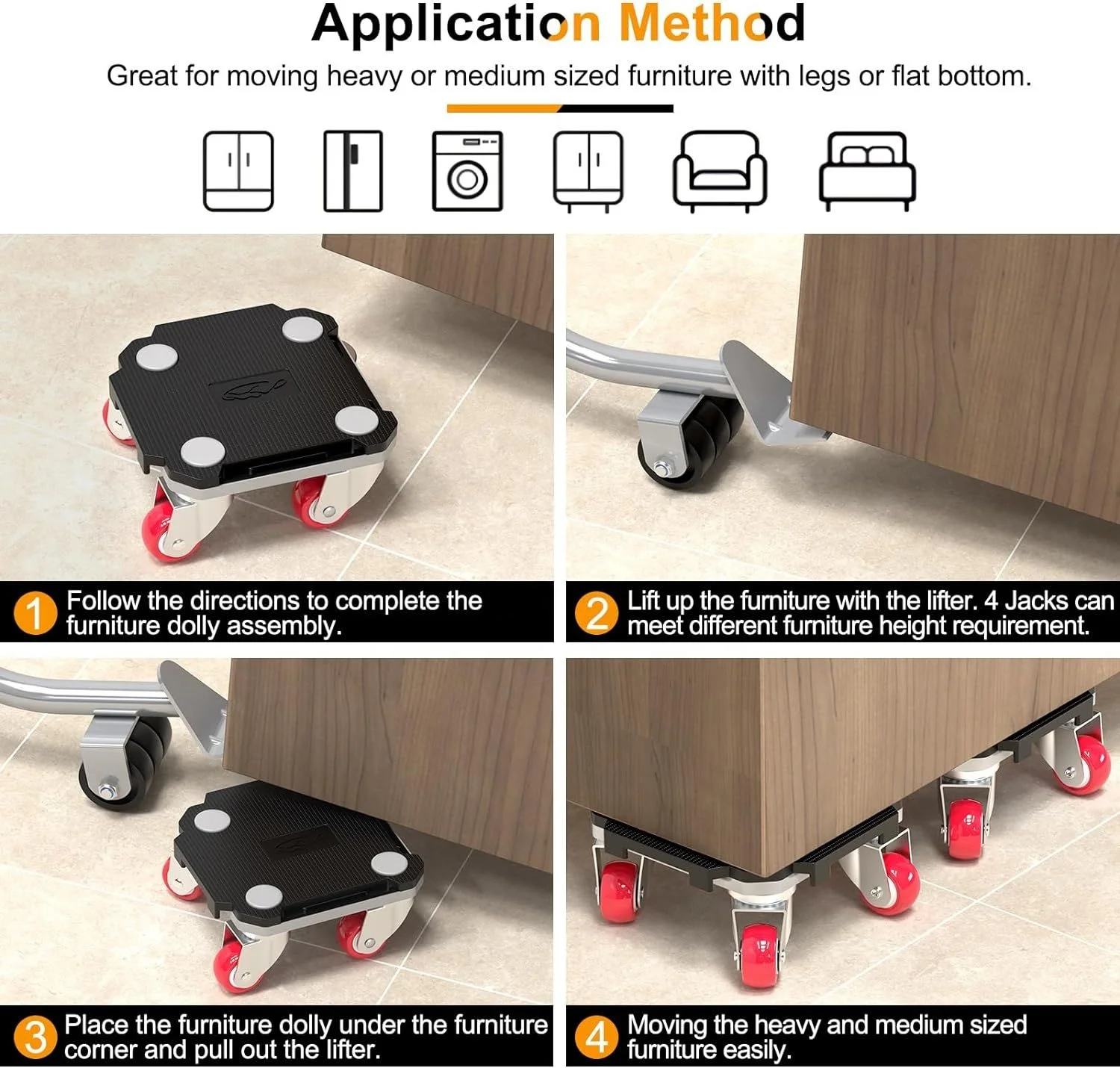 Furniture Lifter Mover Tool Set for Moving Equipment Heavy Furniture Appliance Refrigerator Sofa
