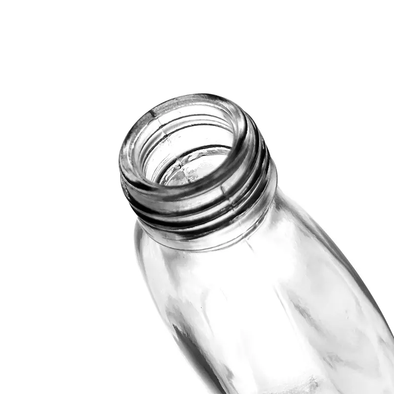 250ml Flask Style Glass Bottle with a Convenient ROPP Finish 8.5 oz Drink Bottles for Sauce Oil Syrup Liquid Beverage